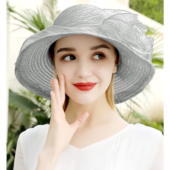 dresses and hats for tea party Floral Derby Hat: White Flower Tea Party Hat, Bride Photo Prop